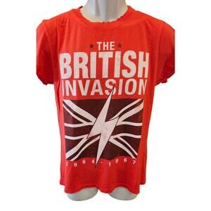 New The British Invasion 1964-1967 rock roll S Distressed festival concert top